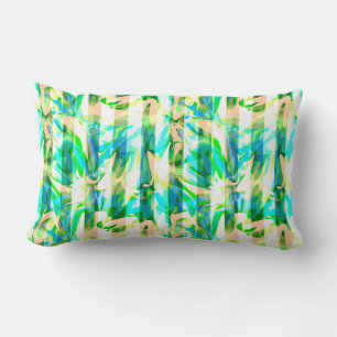 Seamless abstract modern brush stroke multicolor d lumbar pillow