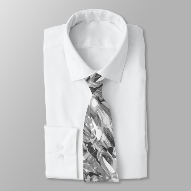 Seamless abstract modern brush stroke multicolor d neck tie (Tied)