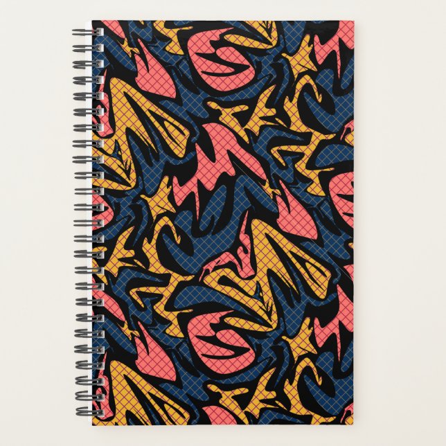 Seamless abstract modern brush stroke multicolor d planner (Front)