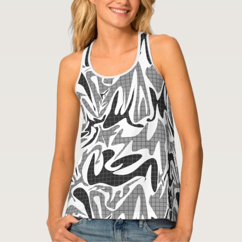 Seamless abstract modern brush stroke multicolor d tank top