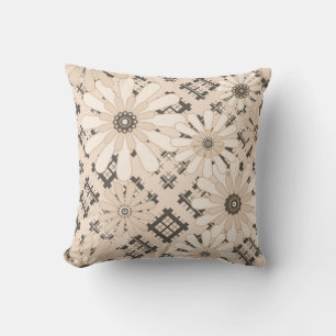 Seamless abstract modern checkered plaid floral be throw pillow