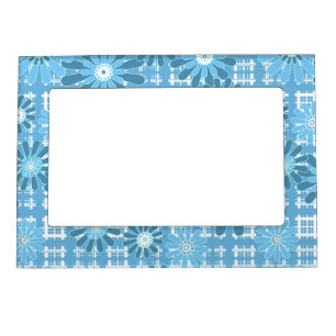 Seamless abstract modern checkered plaid floral bl magnetic frame
