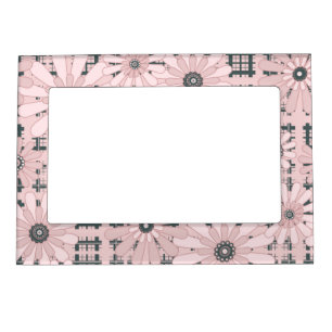 Seamless abstract modern checkered plaid floral pi magnetic frame