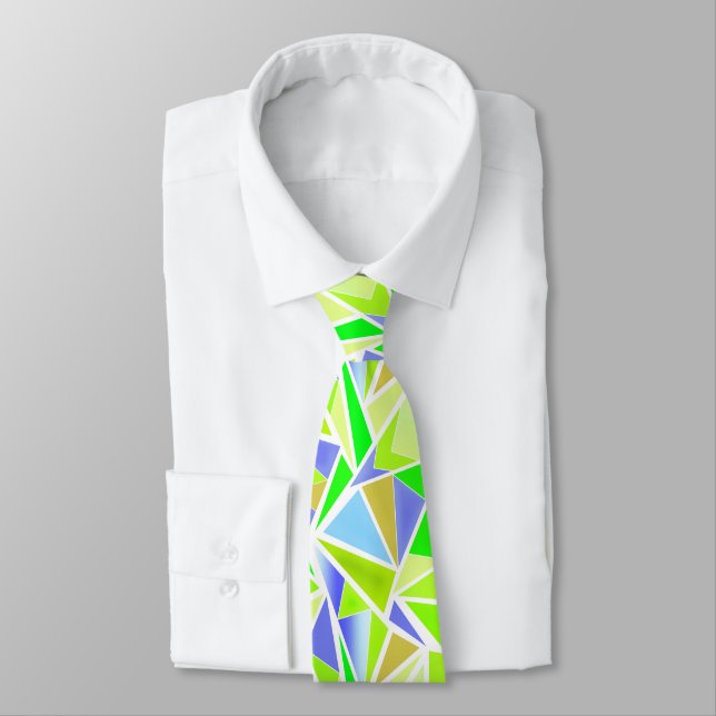 Seamless abstract modern geometrical shapes triang neck tie (Tied)