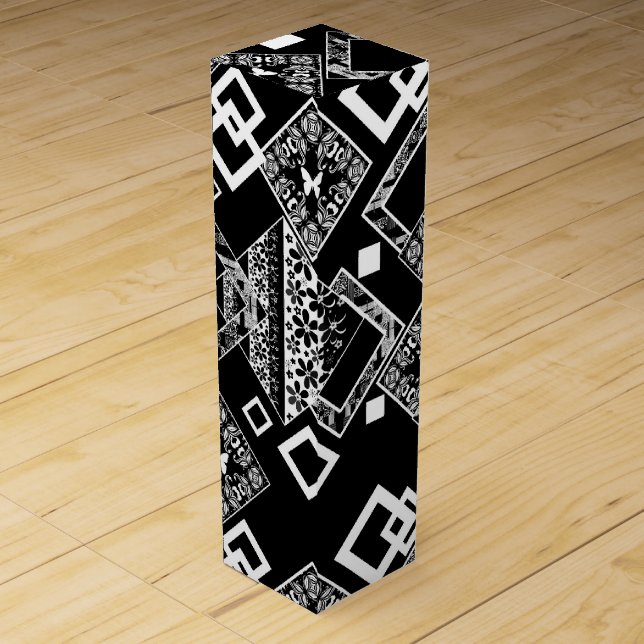 Seamless abstract modern ornamental decor pattern wine box (Front)