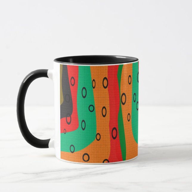 Seamless abstract modern retro colors pattern oran mug (Left)