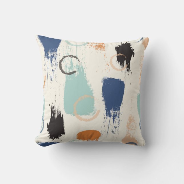 Seamless abstract pastel brush strokes pattern bac throw pillow (Front)
