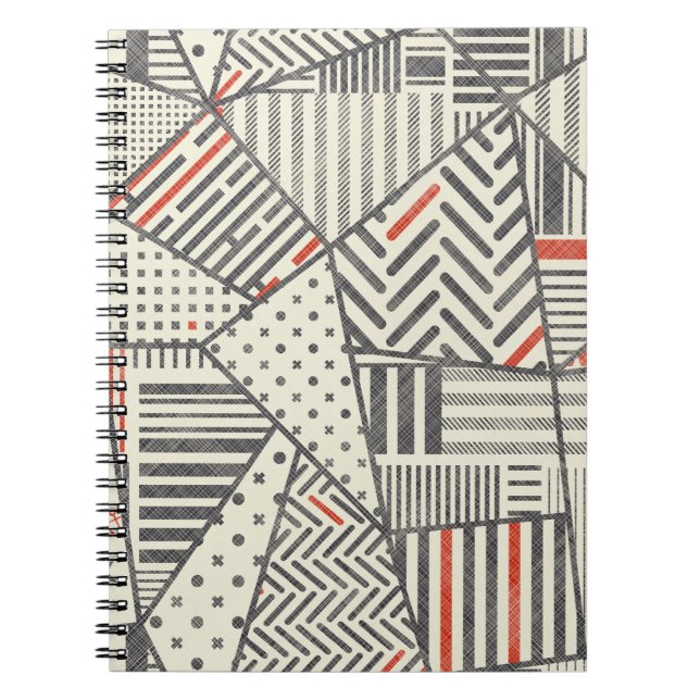 Seamless abstract patchwork in retro colors. Endle Notebook (Front)