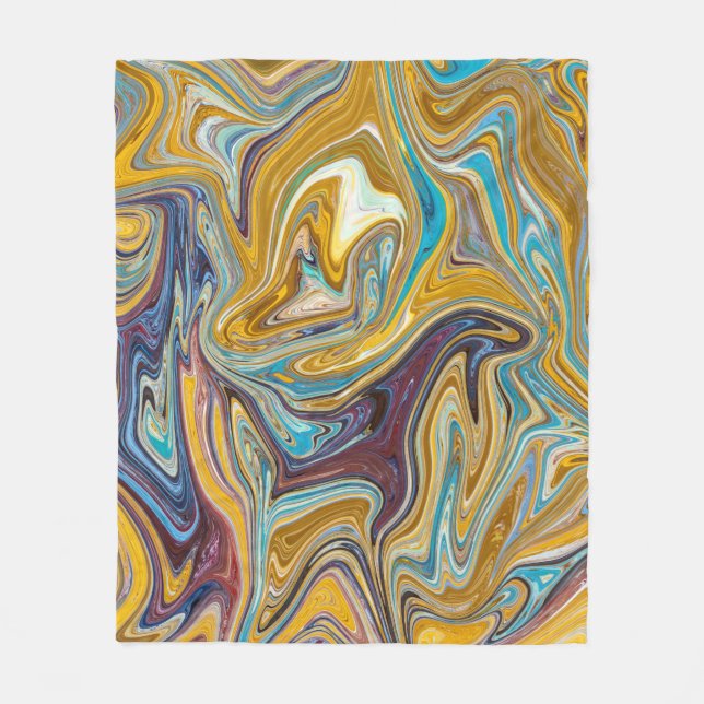 Seamless abstract pattern fleece blanket (Front)