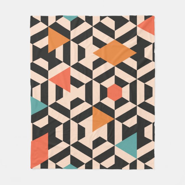 Seamless abstract pattern of geometric shapes. Geo Fleece Blanket (Front)