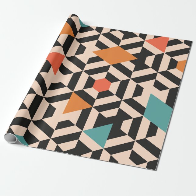 Seamless abstract pattern of geometric shapes. Geo Wrapping Paper (Unrolled)