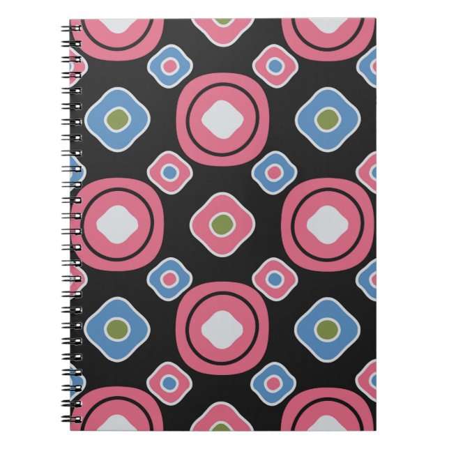 Seamless abstract pattern with the image of oval g notebook (Front)