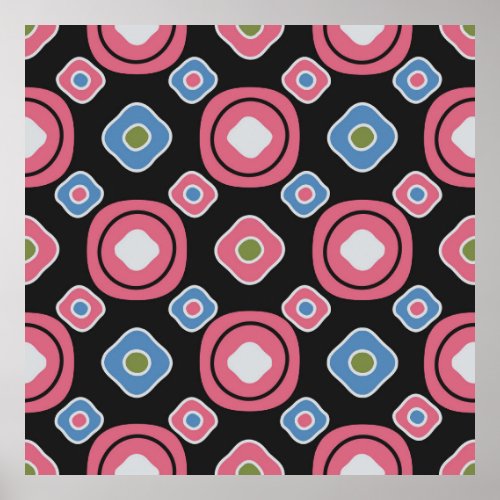 Seamless abstract pattern with the image of oval g poster