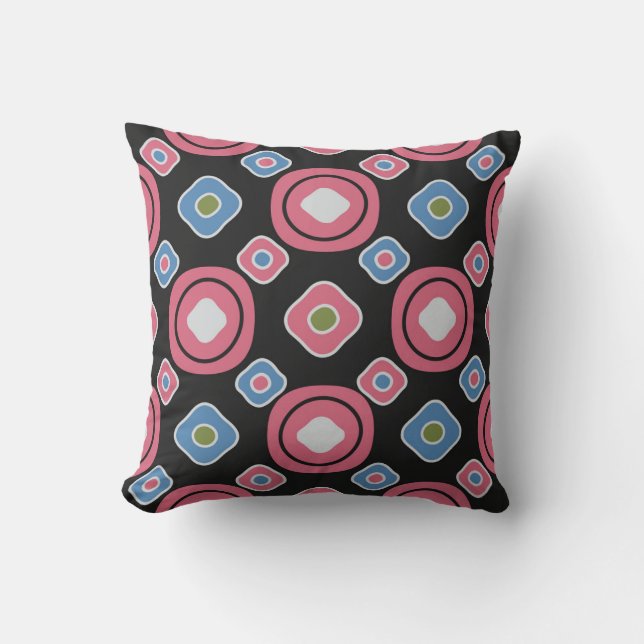 Seamless abstract pattern with the image of oval g throw pillow (Front)