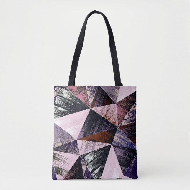 Seamless abstract polygon pattern. Blue, pink, bro Tote Bag (Front)