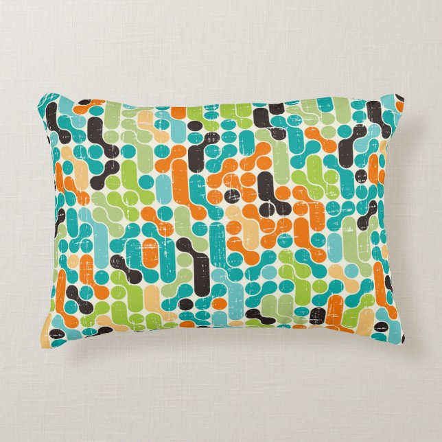 Seamless abstract retro geometric pattern accent pillow (Front)