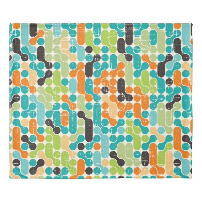 Seamless abstract retro geometric pattern duvet cover (Front)