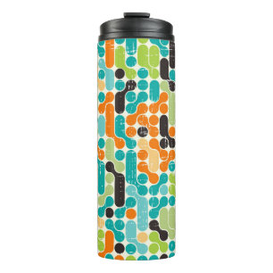 Seamless abstract retro geometric pattern thermal tumbler