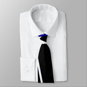 Seamless Abstract Royal Blue and White Lines Neck Tie