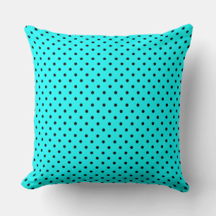Seamless abstract simple black polka dots blue pat throw pillow