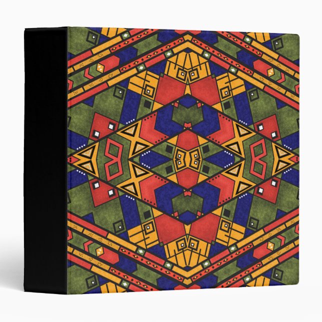 Seamless african ethno traditional texture pattern 3 ring binder (Front/Spine)