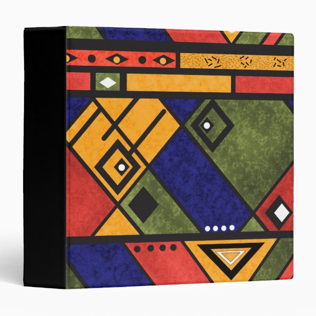Seamless african ethno traditional texture pattern 3 ring binder (Front/Spine)
