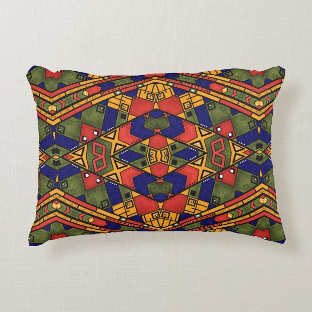 Seamless african ethno traditional texture pattern accent pillow (Front)