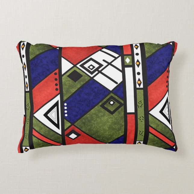 Seamless african ethno traditional texture pattern accent pillow (Front)