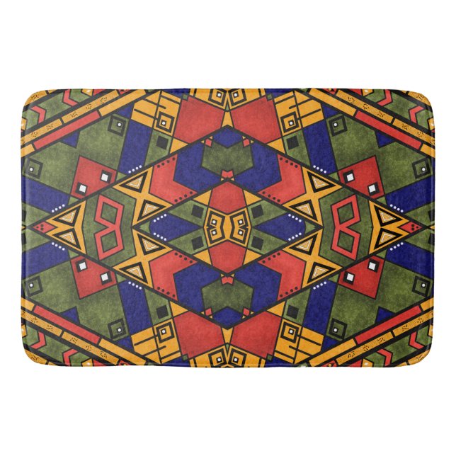 Seamless african ethno traditional texture pattern bath mat (Front)