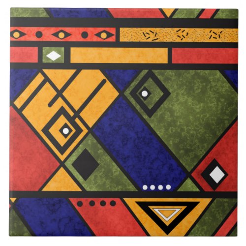 Seamless african ethno traditional texture pattern ceramic tile