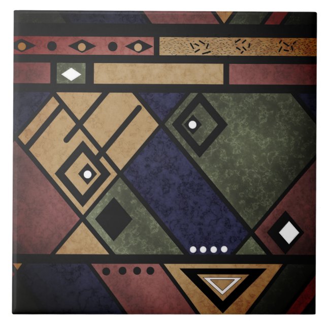 Seamless african ethno traditional texture pattern ceramic tile (Front)