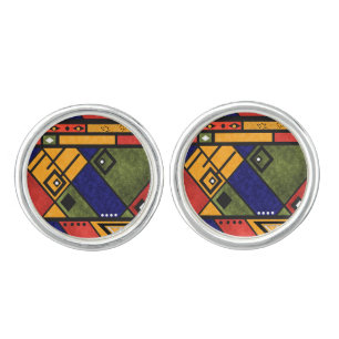 Seamless african ethno traditional texture pattern cufflinks