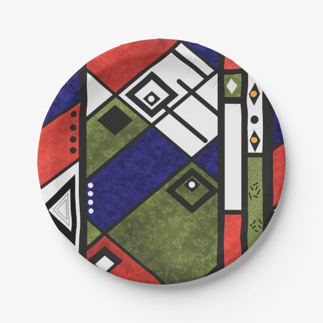 Seamless african ethno traditional texture pattern paper plates (Front)