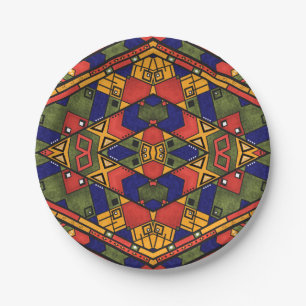 Seamless african ethno traditional texture pattern paper plates