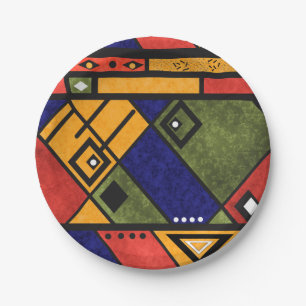 Seamless african ethno traditional texture pattern paper plates