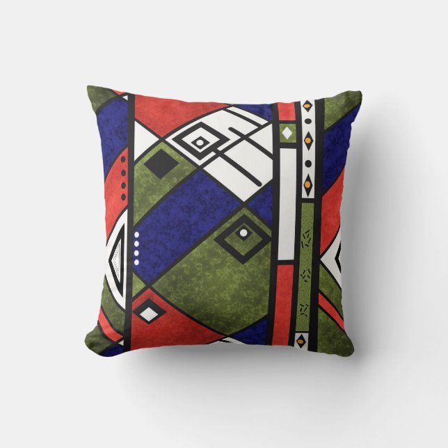 Seamless african ethno traditional texture pattern throw pillow (Front)