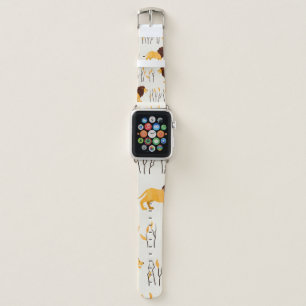 Seamless African pattern with cute lion. vintage w Apple Watch Band