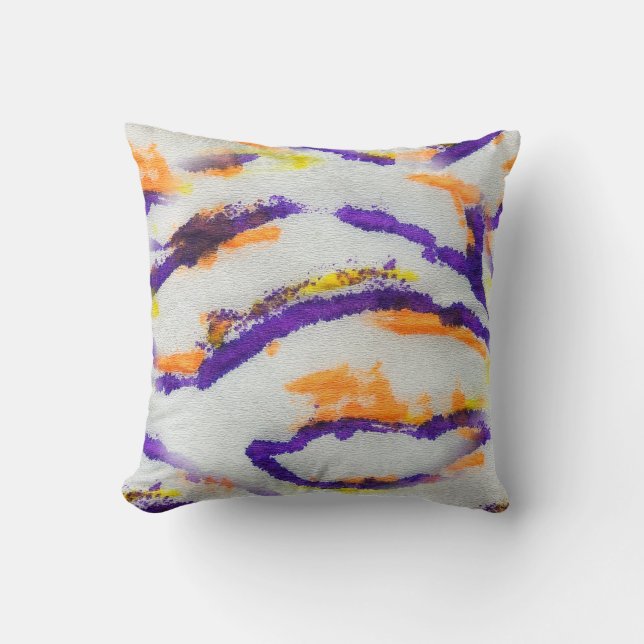 Seamless animal zebra. Dirty art pattern. Abstract Throw Pillow (Front)