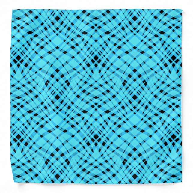 Seamless animal zebra tiger skin fur abstract blue bandana (Front)