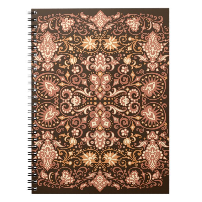 Seamless Arabesque Floral Pattern. Art Deco Style  Notebook (Front)