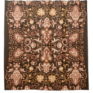Seamless Arabesque Floral Pattern. Art Deco Style Shower Curtain
