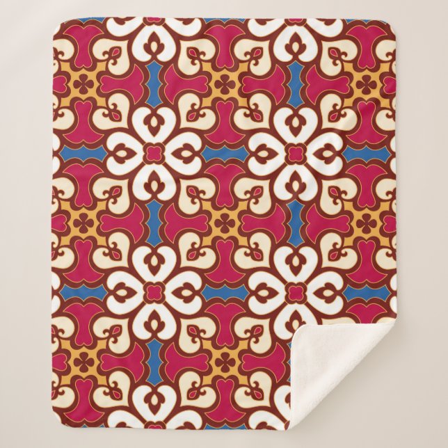 Seamless arabic pattern - based on ottoman traditi sherpa blanket (Front)