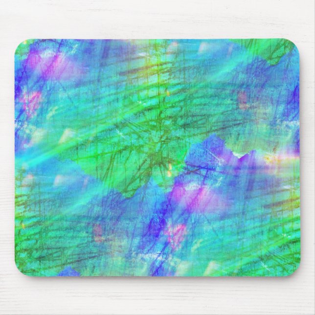 seamless art background watercolor blue, green mouse pad (Front)