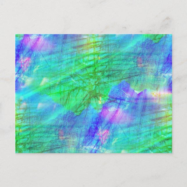 seamless art background watercolor blue, green postcard (Front)
