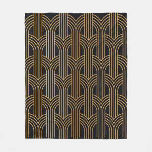 Seamless Art Deco Pattern. Vintage geometric minim Fleece Blanket