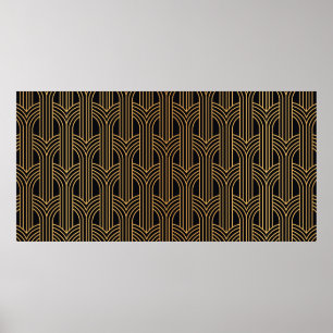 Seamless Art Deco Pattern. Vintage geometric minim Poster