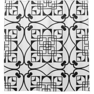 Seamless Art Deco Pattern. Vintage minimalistic ba Shower Curtain