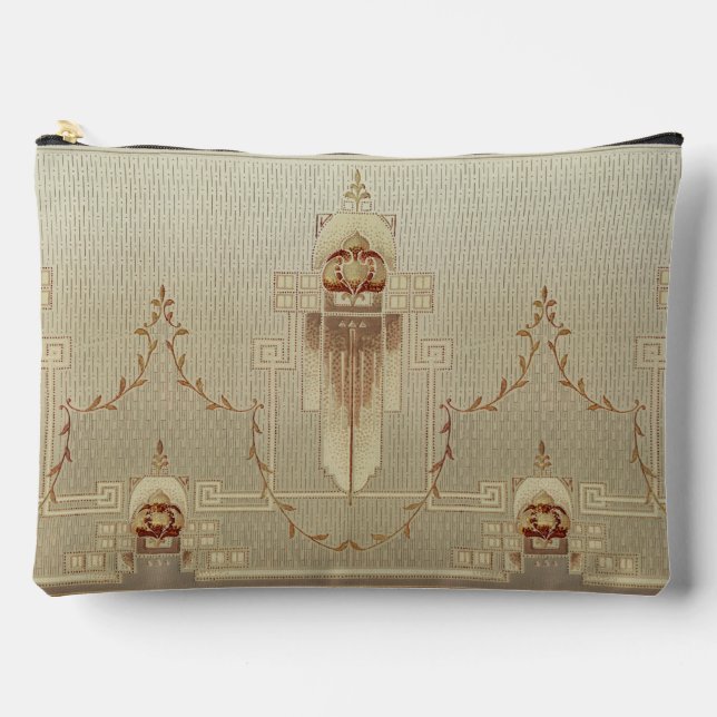 Seamless Art Nouveau Geometric Cartouches Pattern  Accessory Pouch (Front)