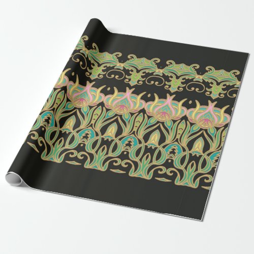 Seamless art ornament in Art Nouveau style Wrapping Paper