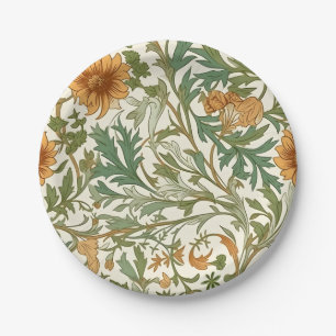Seamless Arts and Crafts style repeating pattern Paper Plates